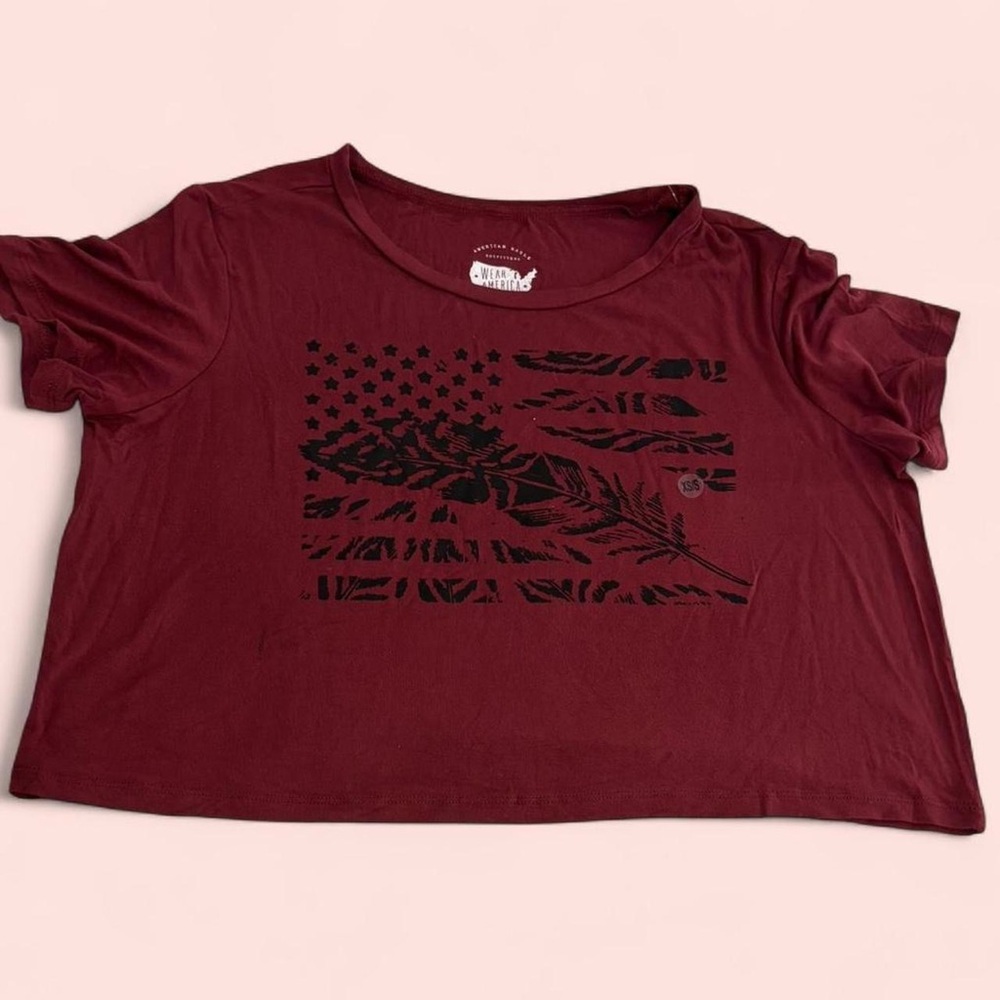 American Eagle Outfitters Burgundy Graphic Tee